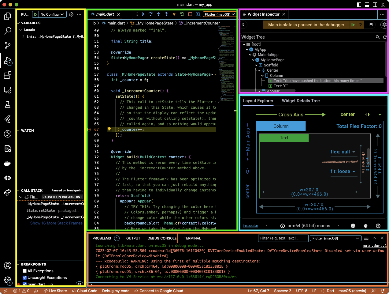 带有 Flutter 插件 UI 添加内容的 VS Code