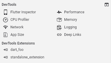 侧边栏中的 DevTools 工具